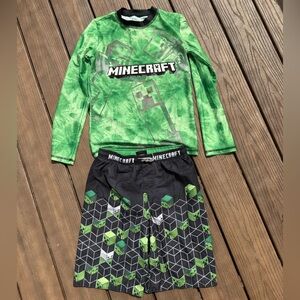 Minecraft rashguard swim set - size 10/12